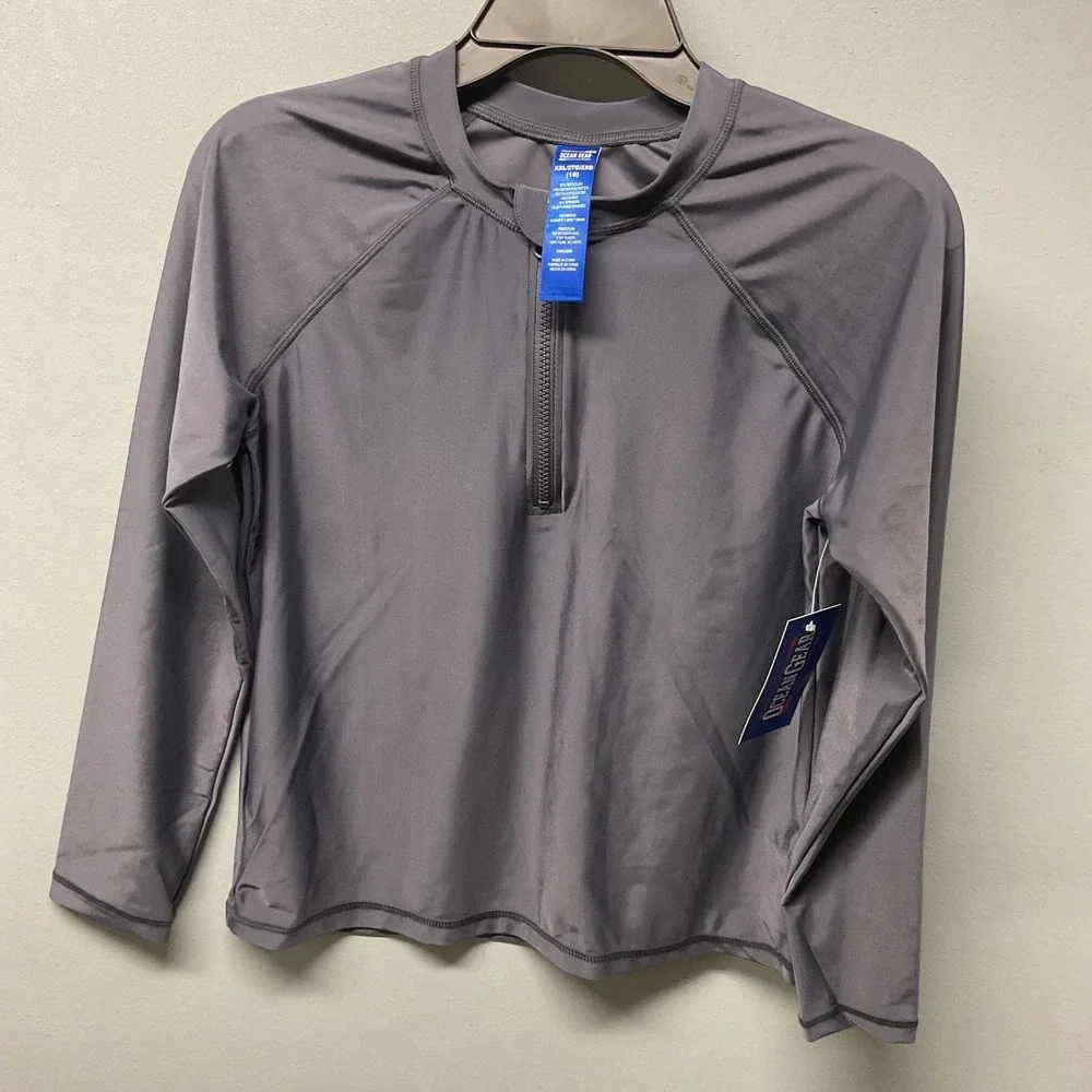 Ocean Gear Long Sleeve Swim Rash Guard Shirt UPF 50+ XXL 2TG 2XG Gray‎